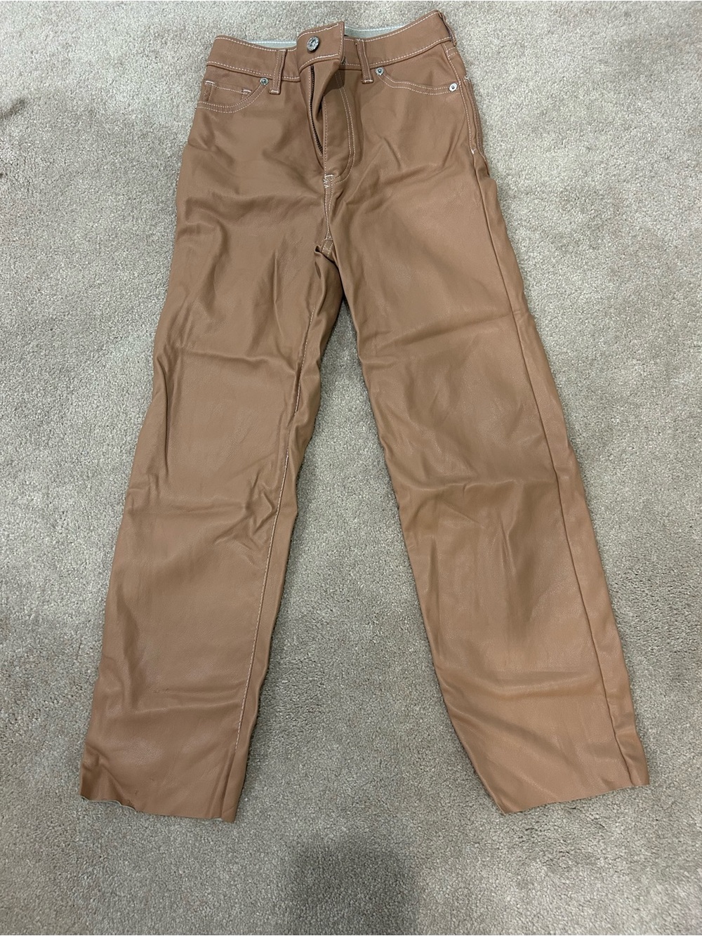 Express Women's Straight-Leg Pants in Caramel Brown